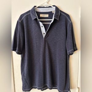 Tommy Bahama blue, button polo shirt. Sz L